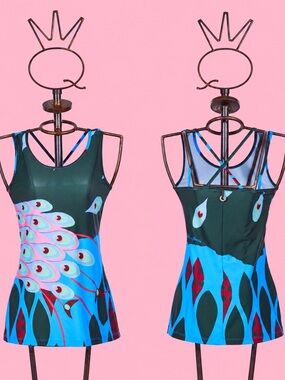 Save The Queen Woman Peacock Bird Sleeveless Tank MEDIUM Boho Eclectic Y2K 90s